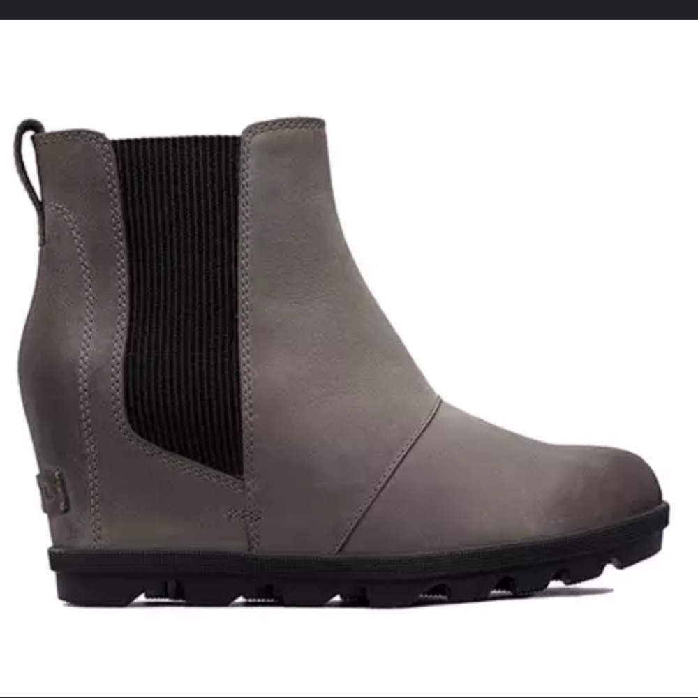 Sorel Gray Chelsea Wedge Heeled Boots